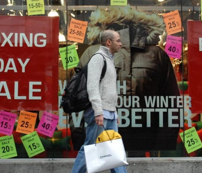 Shopping at the Boxing Day Sale
